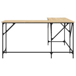 Berkfield Home Desk Sonoma Oak 149x149x75 cm Engineered Wood in Brown - Size: 149 x 149 x 75 cm - thumbnail 4