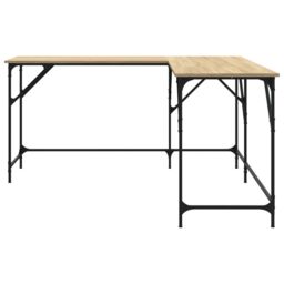 Berkfield Home Desk Sonoma Oak 149x149x75 cm Engineered Wood in Brown - Size: 149 x 149 x 75 cm - thumbnail 5