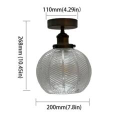 Kairui Lighting Glass Ceiling Light E27 Socket No Bulb 20X26.8CM in Bronze - Size: 20X26.8 cm - thumbnail 2
