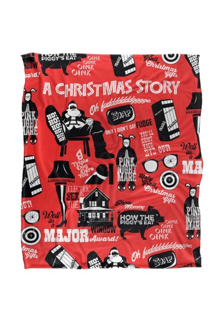 Warner Brothers A Christmas Story Silky Touch Super Soft Throw Blanket 152x127cm in White - Size: 152x127 cm - image 1