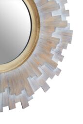 Orsina Sunburst Multilevel Wooden Wall Mirror in Grey - thumbnail 4