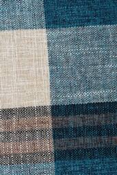 Living and Home Linen Upholstered Storage Ottoman in Blue - thumbnail 5