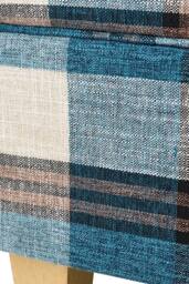 Living and Home Linen Upholstered Storage Ottoman in Blue - thumbnail 6