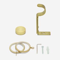 New Edge Blinds Brushed Gold 28mm Stud Fixed Length Metal Curtain Pole - Size: 200 cm - thumbnail 3