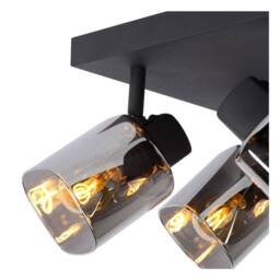 Lucide 'ALION' Dimmable Stylish Rotatable Indoor Ceiling Spotlight 4xE14 in Black - thumbnail 3