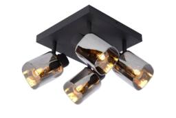 Lucide 'ALION' Dimmable Stylish Rotatable Indoor Ceiling Spotlight 4xE14 in Black