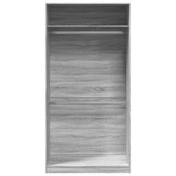 Berkfield Home Wardrobe Grey Sonoma 100x50x200 cm Engineered Wood - Size: 100 x 50 x 200 cm - thumbnail 4