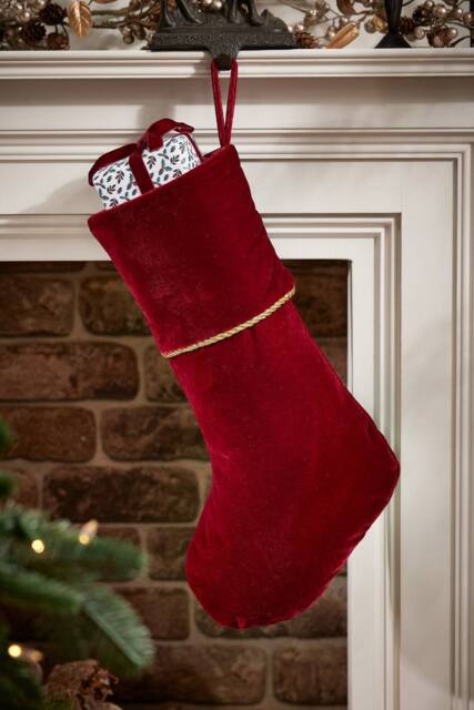 Dibor Luxury Red Knightsbridge Velvet Xmas Gift Christmas Stocking - Size: Medium - image 1