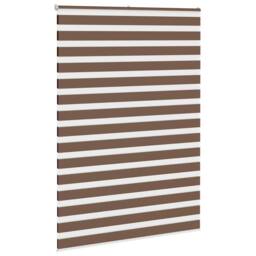 Berkfield Home Elegant Zebra Blind Brown 165x200 cm Fabric Width 160.9 cm Polyester - thumbnail 1