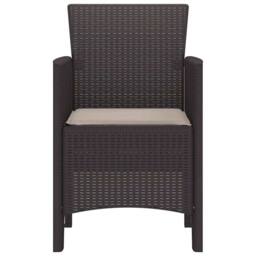 Berkfield Home Modern Garden Chairs with Cushions Set of 2 Brown, Taupe in Brown - thumbnail 5