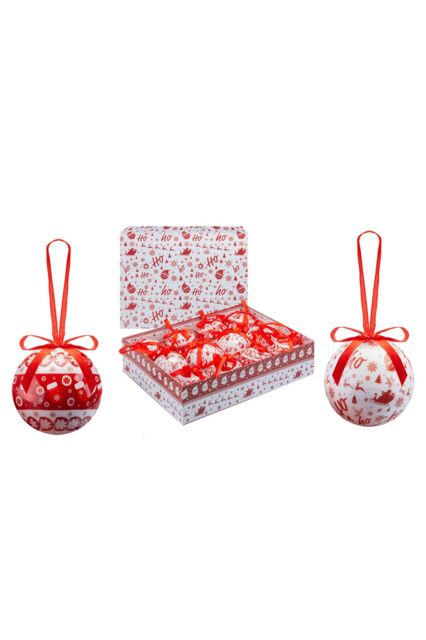 VFM e-Store Christmas Bauble Decoration Hanging Tree 12 piece 7. Set Nordic in Red - image 1