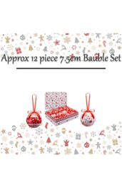VFM e-Store Christmas Bauble Decoration Hanging Tree 12 piece 7. Set Nordic in Red - thumbnail 2