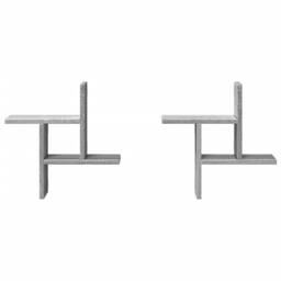 Berkfield Home Wall Shelves 2 pcs Grey Sonoma 38x12x38 cm Engineered Wood - Size: 38 x 12 x 38 cm - thumbnail 4