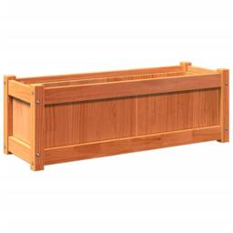Berkfield Home Beautiful Garden Planter Wax Brown 90x31x31 cm Solid Wood Pine - Size: 90 x 31 x 31 cm - thumbnail 3