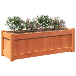 Berkfield Home Beautiful Garden Planter Wax Brown 90x31x31 cm Solid Wood Pine - Size: 90 x 31 x 31 cm - thumbnail 4