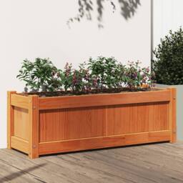 Berkfield Home Beautiful Garden Planter Wax Brown 90x31x31 cm Solid Wood Pine - Size: 90 x 31 x 31 cm - thumbnail 2