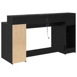 Berkfield Home Desk Black Oak 160x55x91 cm Engineered Wood - Size: 160 x 55 x 91 cm - thumbnail 8
