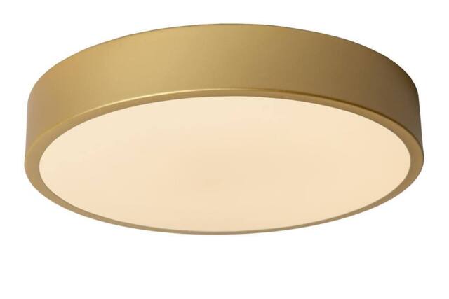 Lucide 'UNAR' Dimmable Stylish Decorative Indoor LED Flush Ceiling Light in Gold - image 1