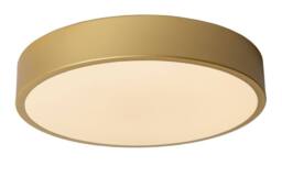 Lucide 'UNAR' Dimmable Stylish Decorative Indoor LED Flush Ceiling Light in Gold