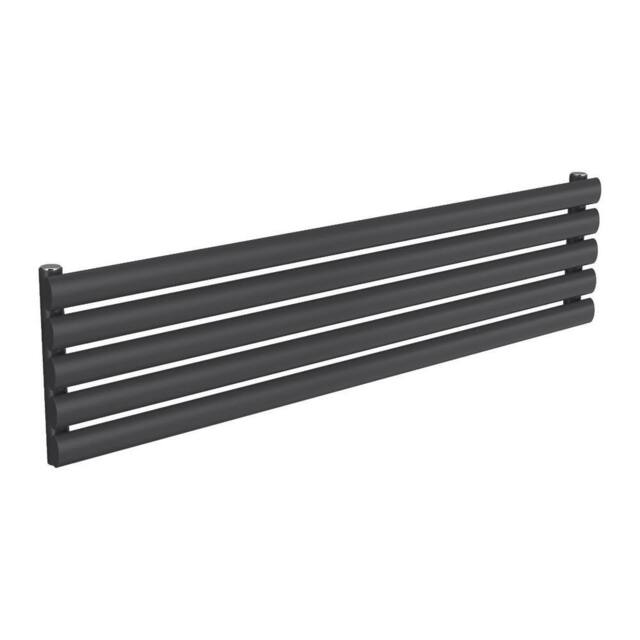 Bathroom Kingdom Nevah Anthracite Single Oval Radiator 295x1200 in Grey - image 1