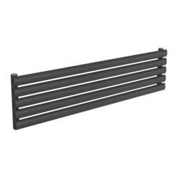 Bathroom Kingdom Nevah Anthracite Single Oval Radiator 295x1200 in Grey - thumbnail 1
