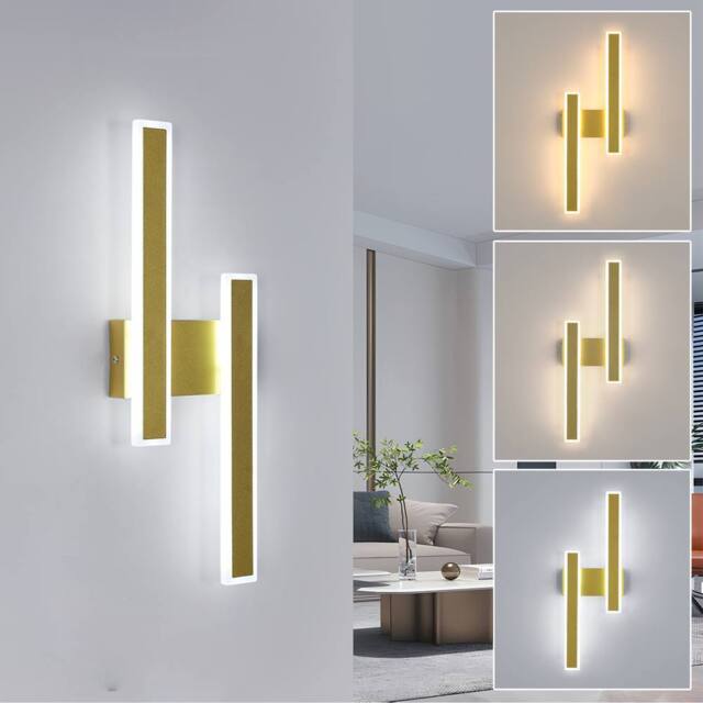 COMELY Modern Indoor Wall Lights, 32W Acrylic Glod Wall Lights, 3000/4500/6500K in Gold - image 1