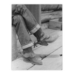 "Artery8 Russell Lee Boots & Spurs Vintage Photograph Wall Art Print in Grey - Size: W12"" x H16""" - thumbnail 1