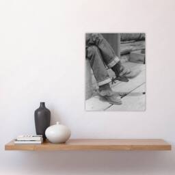 "Artery8 Russell Lee Boots & Spurs Vintage Photograph Wall Art Print in Grey - Size: W12"" x H16""" - thumbnail 4