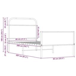 Berkfield Home Bed Frame without Mattress 80x200 cm Sonoma Oak Engineered Wood in Brown - thumbnail 9