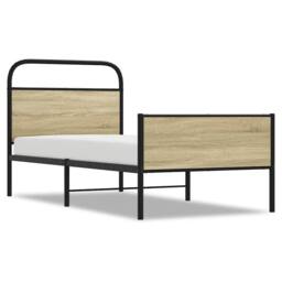 Berkfield Home Bed Frame without Mattress 80x200 cm Sonoma Oak Engineered Wood in Brown - thumbnail 1