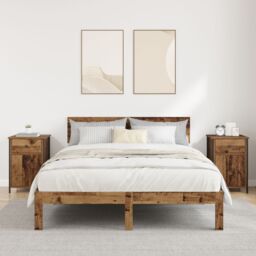 Berkfield Home Bedside Cabinets 2 pcs Old Wood 40x42x60 cm Engineered Wood in Brown - Size: 40 x 42 x 60 cm - thumbnail 4