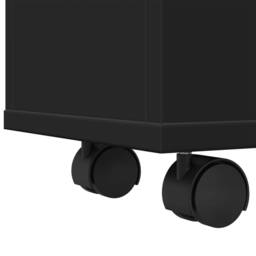 Berkfield Home Narrow Bathroom Cabinet with Wheels Black Engineered Wood - thumbnail 8