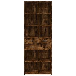 Berkfield Home Highboard Smoked Oak 70x42.5x185 cm Engineered Wood in Brown - thumbnail 4