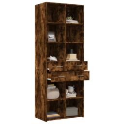 Berkfield Home Highboard Smoked Oak 70x42.5x185 cm Engineered Wood in Brown - thumbnail 3
