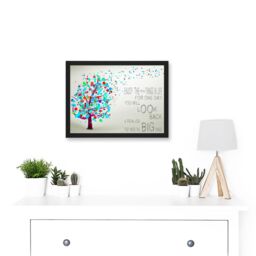 Artery8 Enjoy Little Things Life Bubble Tree Quote Typography A4 Artwork Framed Wall Art Print in Black - thumbnail 2