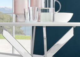 FurnitureboxUK Novara 100cm Round 4-Seater Dining Table With Silver Chrome Legs in White - thumbnail 4