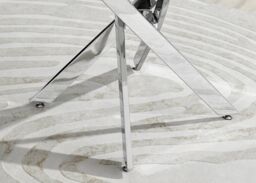 FurnitureboxUK Novara 100cm Round 4-Seater Dining Table With Silver Chrome Legs in White - thumbnail 6