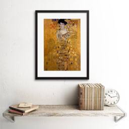 "Wee Blue Coo Klimt Portait Adele Bloch Bauer Living Room Decor 12x16"" Framed Art in Yellow - Size: W12"" x H16""" - thumbnail 2