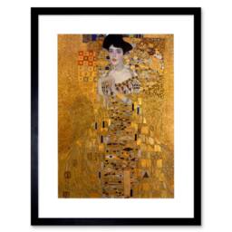 "Wee Blue Coo Klimt Portait Adele Bloch Bauer Living Room Decor 12x16"" Framed Art in Yellow - Size: W12"" x H16""" - thumbnail 1
