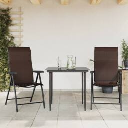 Berkfield Home Folding Garden Chairs 2 pcs Brown Poly Rattan - thumbnail 2