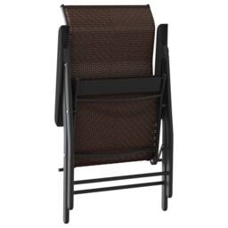 Berkfield Home Folding Garden Chairs 2 pcs Brown Poly Rattan - thumbnail 9