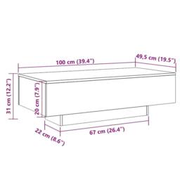 Berkfield Home Modern Coffee Table Concrete Grey 100x49.5x31 cm Engineered Wood - thumbnail 9
