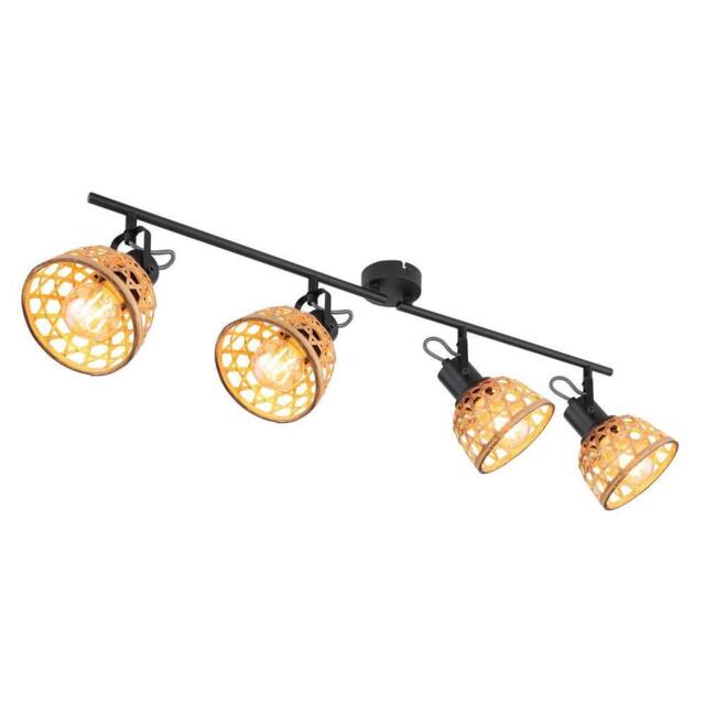 Netlighting Wenna Ceiling Spotlight Bar Matt Black 4x E27 - image 1