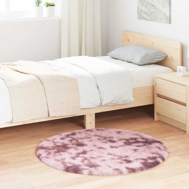 Berkfield Home Shaggy Rug High Pile NAVARRA Dusty Pink 100x100 cm Polyester - Size: Medium - image 1