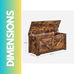 Rafaelo Mobilia Wooden Storage Chest Blanket Box Shoe Bench in Brown - thumbnail 6