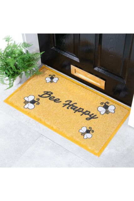 Artsy Mats Bee Happy Doormat in Yellow - Size: 40 cm x 70 cm - image 1