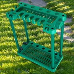 VOGREX Garden Tool Storage Trolley Organiser for Garage & Garden in Green