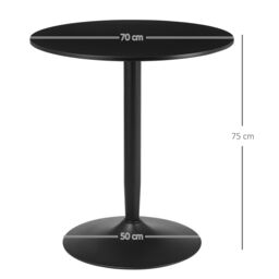HOMCOM Round Dining Table, Modern Kitchen Table with Steel Base in Black - thumbnail 3