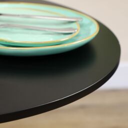 HOMCOM Round Dining Table, Modern Kitchen Table with Steel Base in Black - thumbnail 6