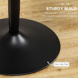 HOMCOM Round Dining Table, Modern Kitchen Table with Steel Base in Black - thumbnail 5